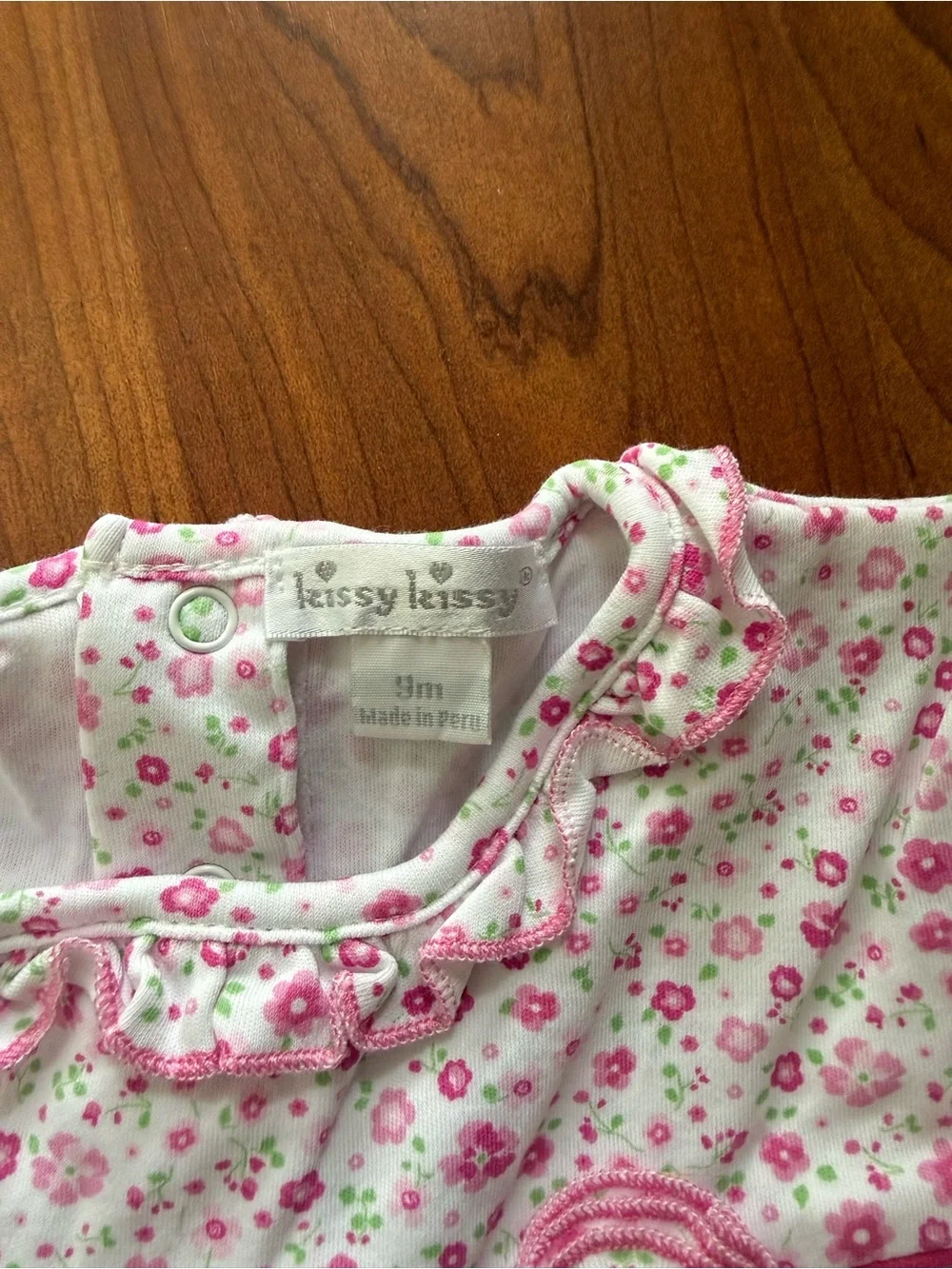 Kissy Kissy Pink Floral Ruffle-Trim Footie